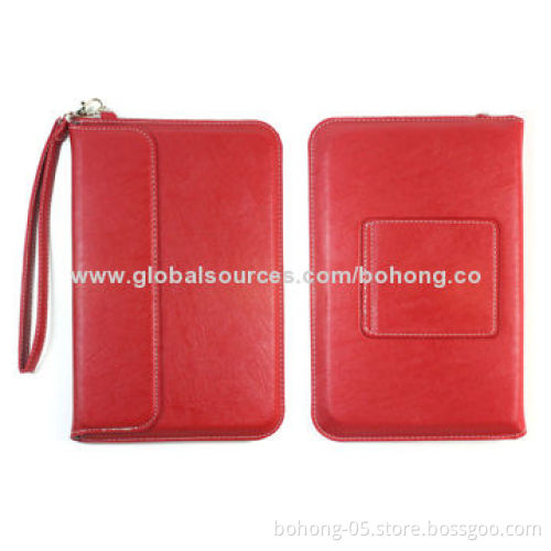 Universal leather case for 7" tablet, with kickstand, various colors are available